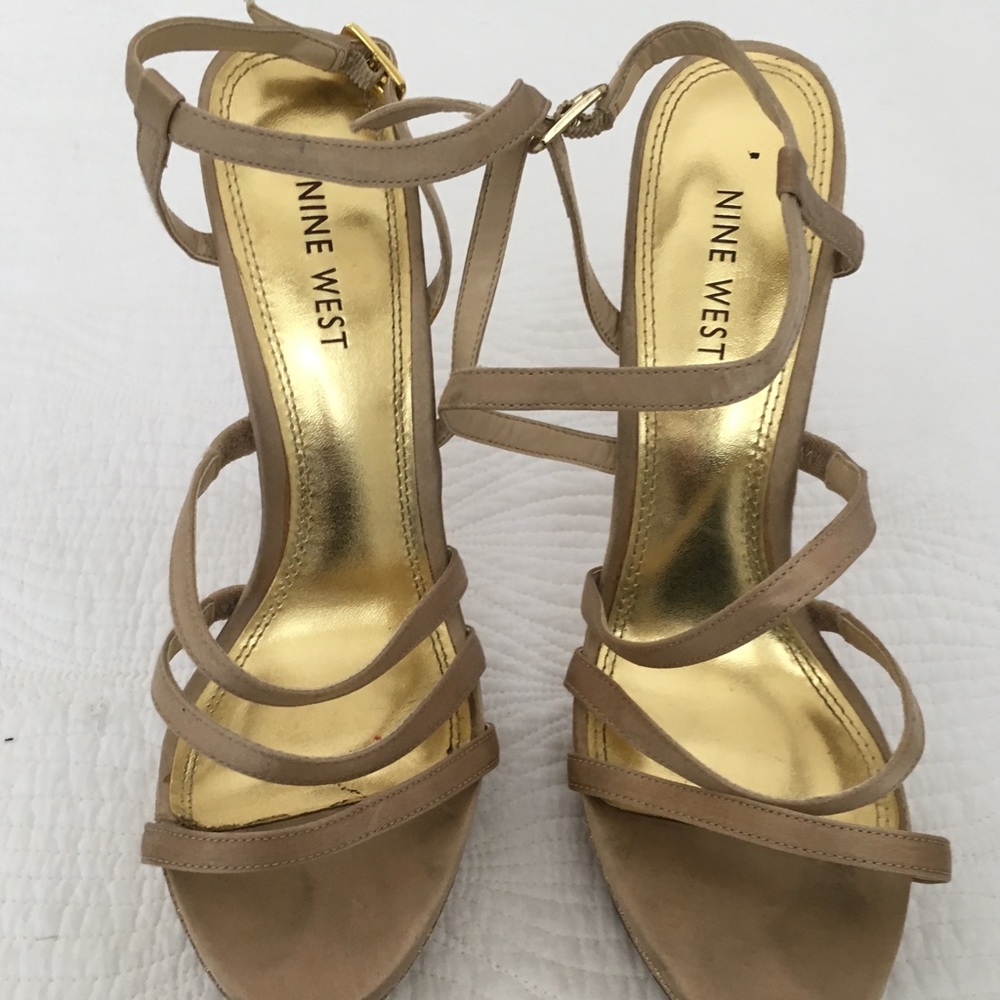 Gold and glitter scrappy platform heels